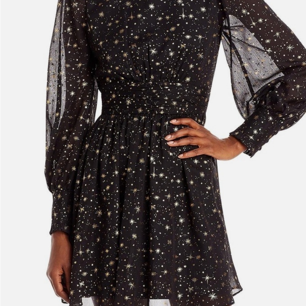 Gold foil mini dress
